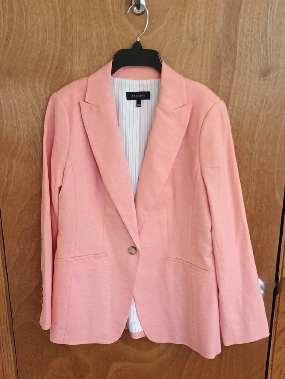 Talbots Soft Peach Single-Button Blazer